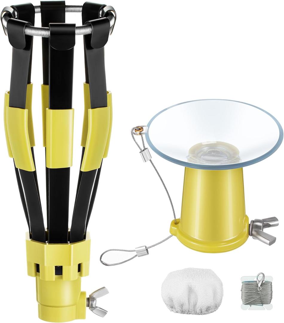 Dreyoo 2 Piece Set Light Bulb Changer, Standard Incandescent Bulb Changer and Suction Cup Light Bulb Changer Compatible with DocaPole and Other Standard Threaded Extension Pole (Pole Not Included)