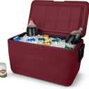 Coleman Chiller 48qt Portable Cooler with Ice Retention and 2-Way Heavy Duty Handles, Leak Resistant, Great for Camping, Concerts, Sports, and More, Cranberry