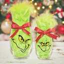 52 Pcs Christmas Face Stickers for Crafts Ornaments Large 5 Inch Small 3 Inch 2 Inch Vinyl Faces Eyes Pitcher Transparent Decals for Glass Cups Wood Decorations Balls Party Supplies (large52)