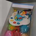 Baby Toys 6 to 12 Months, 5 In 1 Montessori Toys for 1 Year Old, Incl Travel Pull String Toy & Rattle Teether & Stacking Baby Block & Soft Infant Ring & Sensory Ball for Toddler 0-3-6-9-12 Month