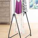 Whitmor Folding Garment Rack - Rolling Clothes Hanger - Adjustable Height - Black