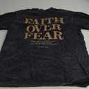 Christian Faith Over Fear Shirt for Men Jesus Religious Shirts Oversized Graphic Tees Acid Wash God T-Shirt (Medium, Black)