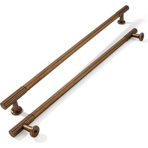 khtumeware 12 Inch Hole Center 2 Pack Antique Brass Heavy Duty Solid Vintage Brass Cabinet Pulls, Kitchen Drawer Handles, for Dresser cabinets, cabinets, Door cabinets, Hardware