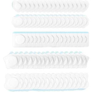 80pcs Castor Oil Patches for Belly Button, Highly Absorbent Castor Oil Sticker Pack Wraps Self-Adhesive Bandage Tape Cotton Cover Pads Leak-Proof (Flower, Bear, Heart, Pentagram, Square Shape)