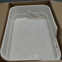 Extra Large Cat Litter Box with High Sides,Cats Boxes for Indoor Cats,Cat Litter Pan for Kitty,Litter Box with Low Entry,Easy to Clean,Anti-Splashing,23.6" x15.7" x5.9" (White)