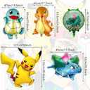 6-Piece anime Aluminum Balloon Set - anime & Classic Design, Vibrant 3D Cartoon Shape, Party Decoration Essential, Durable Foil Material