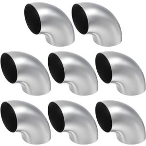 8 Pack 2.5 Inch 304 Stainless Steel Exhaust Elbow Pipe, 90 Mandrel Bend Elbow, Thickness 16GA/.065", Exhaust Pipe Tubing for Car Modified, Exhaust System, Stair Handrail