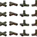 16PCS Fitting 16MM 4 Types Stable Support Heavy Duty Greenhouse Frame Building Connector Black Suitable for Grape Trellis Sunscreen Shed Gardening