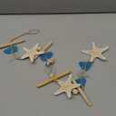 JQAQJU Sea Glass Wooden Nautical Wall Decor, Coastal Starfish Bathroom Decor Sea Shells, Driftwood Beach Room Decor for Home Indoor Outdoor, Coastal Wall Art for Living Room, Bedroom and Dining Room