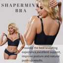 Super Push Up Bra Smoothing Back Fat Bra with Support Comfortable Seamless T Shirt Bra (34B-46DD) (Black)