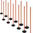 Orange Soccer Agility Poles Set Detachable Sports Trainning Speed Pole Slalom Poles with Rubber Base Sport Traning Equipment