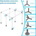 6 Leg Carport KitsSlant Roof Canopy Fitting Kit with 1-3/8" ID, Galvanized Steel Carport Connectors, shed Frame kit DIY Project, 19 inches x 17 inches x 8 inches