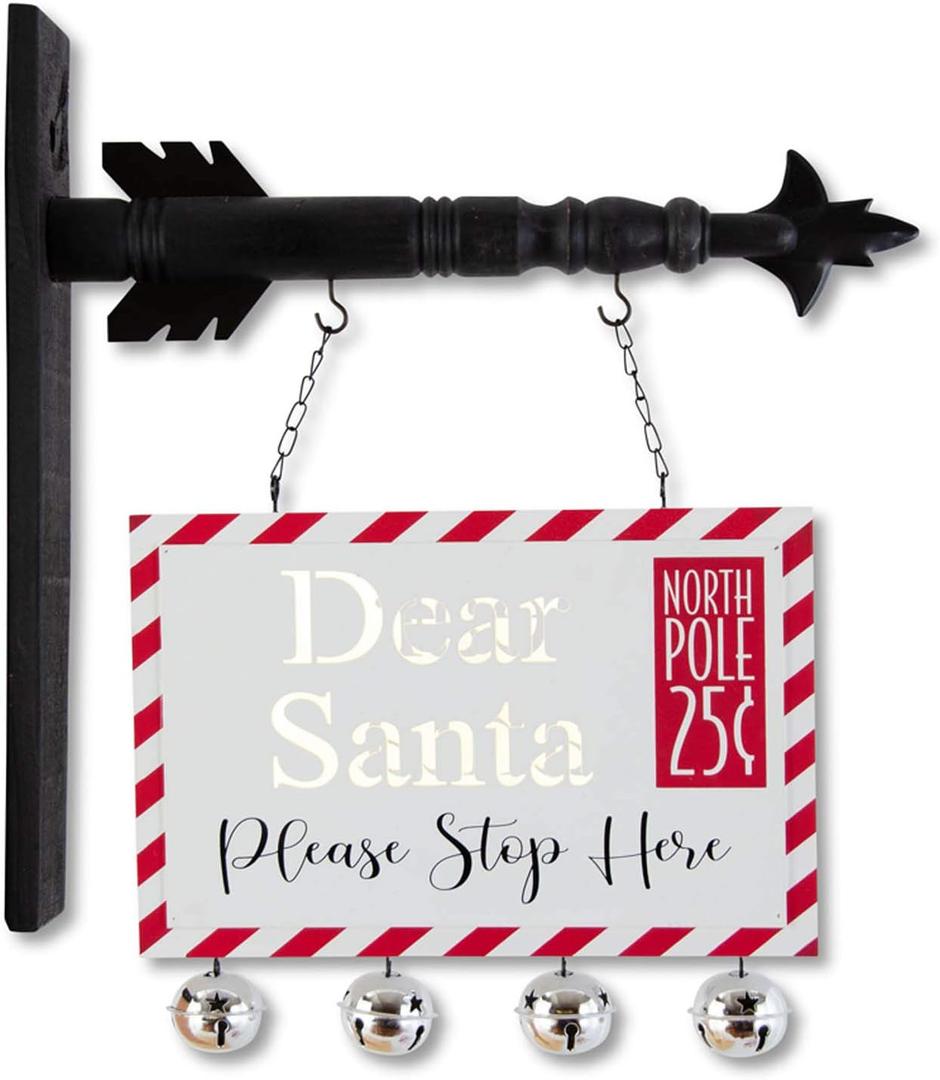 K&K Interiors 13 Inch Dear Santa LED Postcard Cutout Arrow Replacement