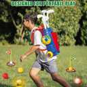 Fistone Toddler Golf Set with Foot-Pedal Launcher- 3 in 1 Kids Golf Toy with Golf Cornhole Board & Putting Mat | Indoor & Outdoor Golf Toys - Birthday Gift for Boys & Girls Age 3-8