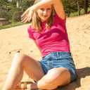 BAMBOO COOL Women's Skin-Tight Soft T-Shirts Short Sleeve Slim Fit Tops for Women Cute Basic Tees (Pink, M)