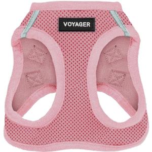 Best Pet Supplies Voyager Step-in Air Harness - All Weather Mesh, Reflective, No Pull Harness for Dogs, Cats - Secure with Hook & Loop Fastener, Buckle, Double D-Rings - Pink, XS