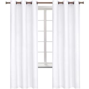 BGment Room Darkening Curtains 72 Inches Long - Grommet Thermal Insulated Drapes Window Treatment Curtains for Bedroom, 2 Panels, 42 x 72 Inch, Pure White