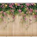 WOLADA Spring Flower Wall Backdrop Colorful Roses with Butterflies Background Ideal for Spring Photo Shoots Wedding Bridal Shower Garden Themed Parties Studio Props 7x5FT 8909