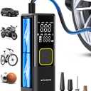 Tire Inflator Portable Air Compressor, 150 PSI Cordless Air Pump for Car Tires with Digital Pressure Gauge, 3X Faster Tire Pump for Cars, Motorcycle, Bicycle, Balls with LED Light, Auto Shut-Off (Black)