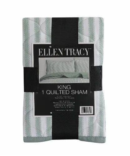 Ellen Tracy™ Stripe Single King Quilted Sham - Green, 20x36 100%Polyester
