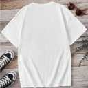 RoseSeek Women's Beaded Sequin Bowknot T Shirt Short Sleeve Crew Neck Embroidery Trendy Tee Y2k Tops White Medium (M)