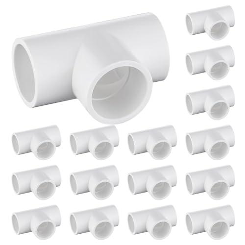 16-Packs 1 inch Tee PVC Fitting 3 Way Furniture Grade Pipe Elbow Connector for DIY PVC Shelf Greenhouse Pipe Fittings