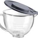 Gdrtwwh Glass Bowl for KitchenAid 4.5-5 Quart Tilt-Head Stand Mixer,Replacement with KitchenAid Artisan Mixer Glass Bowl