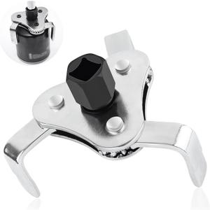 carleef Adjustable Oil Filter Wrench Tool,3 Jaw 2 Way Oil Filter Remover Tool from 2-1/2 Inch to 4.5 Inch,Universal Car Accessories Oil Filter Tool for Most Cars Trucks (Silver)