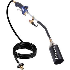 Flame King Propane Torch Kit Heavy Duty Weed Burner, 340,000 BTU with Piezo Igniter (Self Igniting), with 10-ft Hose for Weed Burning, Melting Ice and Snow, and Roofing