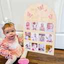 My First Year Wood Photo Board for Butterfly - Acrylic 3D Butterfly for 1st Birthday Party Decor,1-12 Months Photo Wooden Board Party Surprises for Baby Girl,First Birthday Butterfly Baby Shower