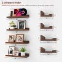 Axeman Picture Ledge Shelf, 24 Inch Walnut Floating Shelves Set of 4