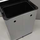 Mbillion Kitchen Compost Bin Hanging Trash Can with Lid 2.1 Gallon Stainless Steel Garbage Can for Kitchen Cabinet Door Mounted Trash Can Under Sink Door RV Bathroom,White