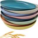 Wheat Straw Plates Lightweight Unbreakable Dinner Dishes Plates Set Dishwasher & Microwave Safe (Extra Large 8 Pack 10')