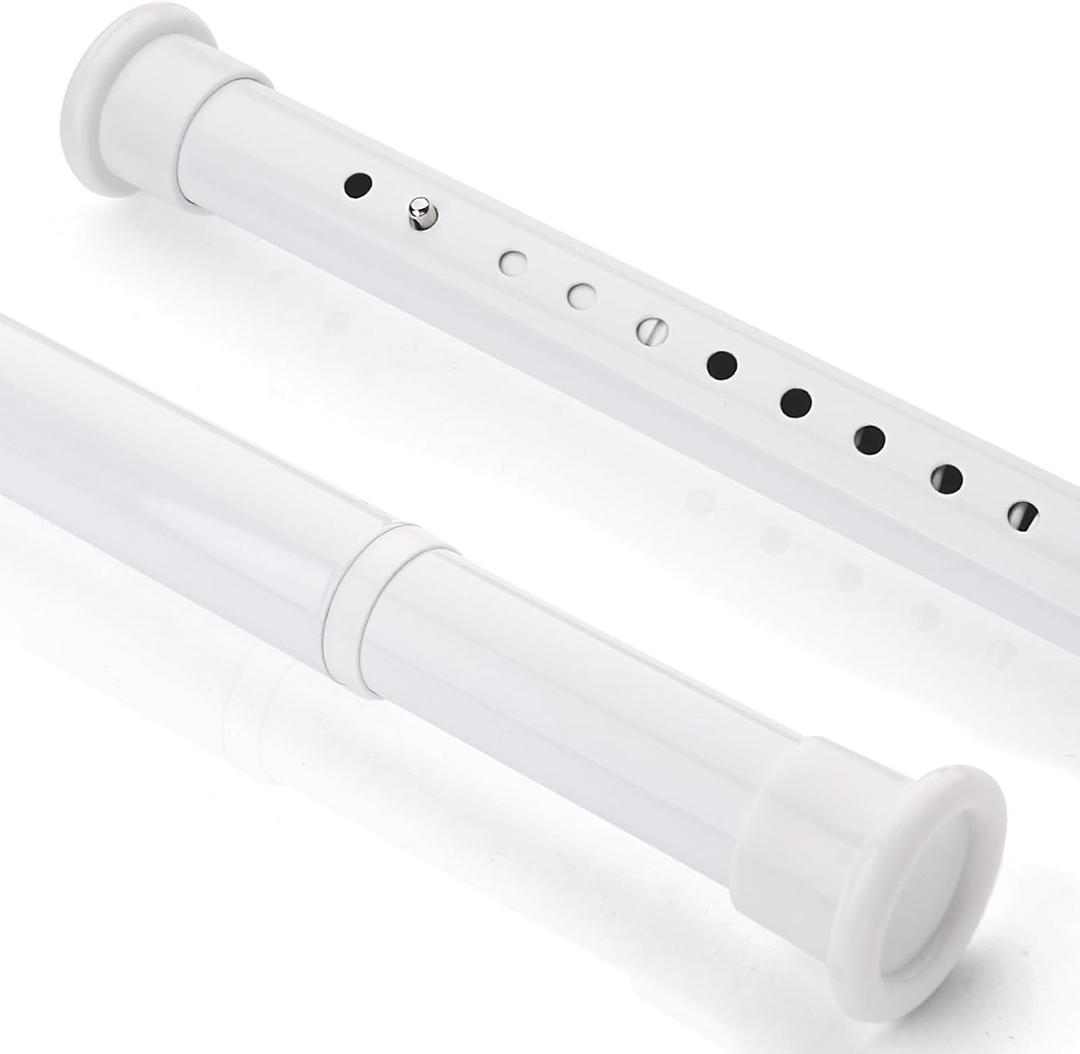 Heavy-duty Tension Curtain Rod, 28-43 Inch,Spring Closet Rod, for Windows or Shower, Easy to Install, No Drilling, No Rust, for Bathroom, Rod Diameter 1.26 Inches (WHITE)