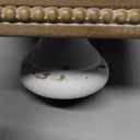 White Wash Display Wood Riser, 8.25 inch Shabby Chic Pedestal Tray Decor with Beads, Farmhouse Display Stands for Coffee Bar, Bathroom, Kitchen Island (Square)