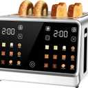 4-Slice Smart Toaster, 1800W Digital Touchscreen with Dual-Zone Control, 1.5" Extra-Wide Slots for Bagels & Thick Bread, 6 Browning Levels & 6 Presets, Single-Slot Energy Saving, Defrost/Reheat