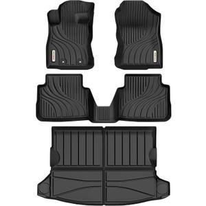 YITAMOTOR Upgraded Floor Mats & Cargo Mat Compatible with 2024-2025 Subaru Crosstrek/Impreza, Custom Fit Crosstrek Floor Liners, All-Weather TPE Includes 1st, 2nd Row, and Trunk Mats, Black