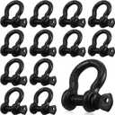 12 Pack 1/2 D Ring Shackle Heavy Duty with Screw Pin Galvanized Coating for Rigging Tow Strap Winch Off Road Truck Vehicle Recovery
