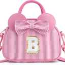 YOOLIFE Personalized Gifts for Girls Kids - Girls Kids Crossbody Bag Purse | Initial Pink Purses for Girl Kid Toddler Wallet, 3 4 5 6 7 8 Year Old Girl Birthday Gifts for Daughter Sister Pink B