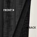 2 x MIULEE Halloween Cafe Curtains 24 Inch Length Half Window Curtain Semi Sheer Farmhouse Short Linen Drapes for Kitchen Bathroom Basement Small Window, Rod Pocket Tier Curtains 2 Panels W26XL24, Black