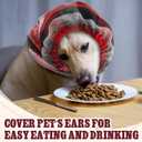 Geyoga 3 Pcs Snood for Dogs Ears Wrap Red Black Plaid Dog Calming Earmuffs Winter Puppy Hats Noise Cancelling Anxiety Relief Puppy Hoodies for Christmas Wearing in Bathing Grooming Ear Care(Large)