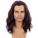 Brown Curly Wig for Kids Boys Dark Brown Long Wavy Wigs