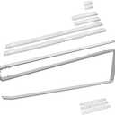 Tumbler Lid Holder Organizer for Cabinets - Protective Strips No Damage + Hook Loop Adhesive Rack, Heavy Duty Secure Fit Storage (White)