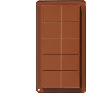 Silicone Chocolate Candy Bar Molds, Rectangle Wax Melt Molds for Lover Mothers Fathers Day DIY Chocolate Gift (1 Cell 10 Section)