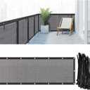 3' x 30' Balcony Screen Privacy Fence Cover HDPE UV Resistant Privacy Screen Outdoor Balcony Shield Decor Mesh Fence Panel Cover for Deck Patio Backyard Pool Porch Outside(Black)