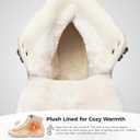 Snow Boots for Women Waterproof Shoes Ankle Fur Lined Booties Warm Insulated Winter Lightweight Shoes (10, White)
