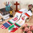 2 x Berlune Graduation Stole Sash Class of 2026 Mixed Flag Grade Sash 72 Inch Our Lady of Guadalupe Honor Stole for Graduation