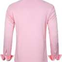 J.VER Men's Dress Shirts Solid Long Sleeve Stretch Wrinkle-Free Formal Shirt Business Casual Button Down Shirts (Pink, XXL)