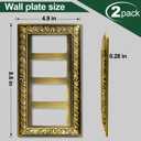 Antique Brass Decorative Wall Plate Light Switch Cover Decorator Outlet Covers Rocker Switch Plates Metal Material Wall Plates for Kitchen Bathroom (4 Gang Quad Decorator-2 Pack)