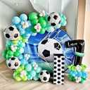 2 x 6 Pack 22 Inch Blue Soccer Balloons Giant 4D Mylar Football Balloons Helium Foil Blue Soccer Balloons for Birthday Party Sports Themed World Cup Party Decorations